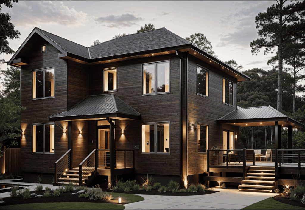 Двухэтажный дом из профилированного бруса XX19